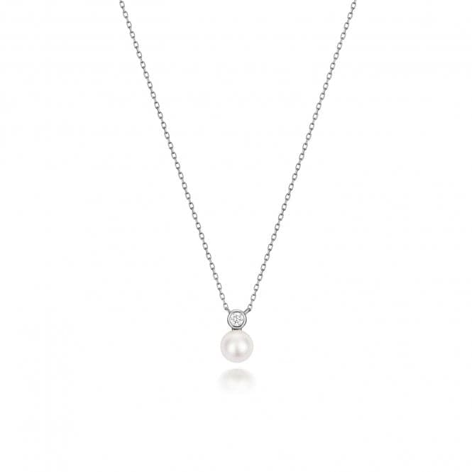 18ct White Gold Diamond & Akoya Pearl Necklace NDQ206WGemstones JewelleryNDQ206W
