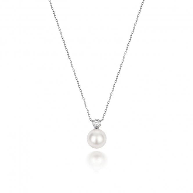 18ct White Gold Diamond & Akoya Pearl Necklace NDQ207WGemstones JewelleryNDQ207W