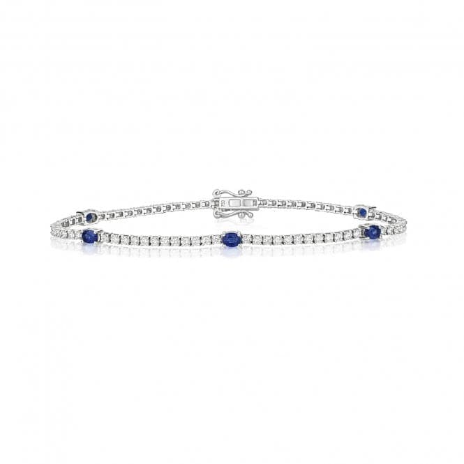 18ct White Gold Diamond And Sapphire Bracelet BDQ202WSGemstones JewelleryBDQ202WS