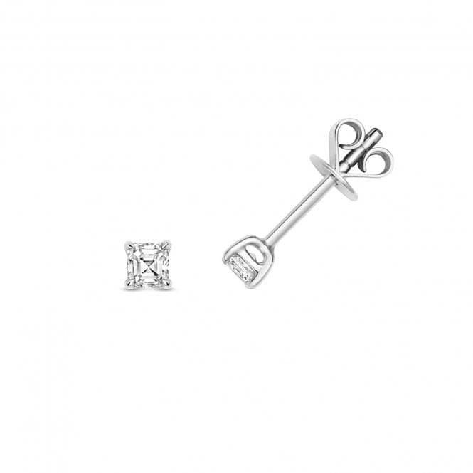 18ct White Gold Diamond Asscher Cut Earring Studs EDQ355WDiamond JewelleryEDQ355W