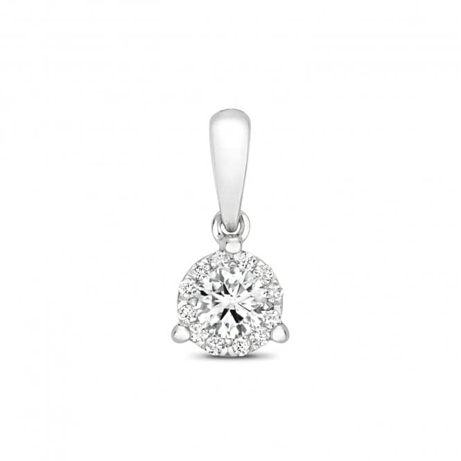 18ct White Gold Diamond Brilliant 3 Claw Pendant PDQ150WDiamond JewelleryPDQ150W