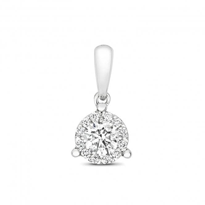 18ct White Gold Diamond Brilliant 3 Claw Pendant PDQ151WDiamond JewelleryPDQ151W