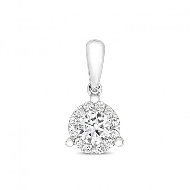 18ct White Gold Diamond Brilliant 3 Claw Pendant PDQ152WDiamond JewelleryPDQ152W