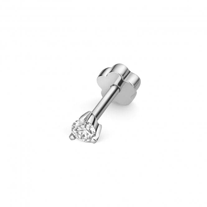 18ct White Gold Diamond Cartilage 3 Claw Single Stud EDQ911WDiamond JewelleryEDQ911W