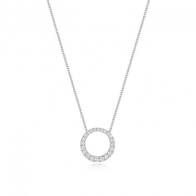 18ct White Gold Diamond Circle 15 1/2 Inch Necklace NDQ144WDiamond JewelleryNDQ144W