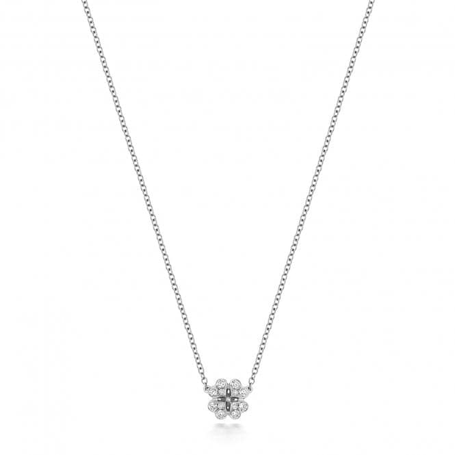 18ct White Gold Diamond Clover 16/17Inch Necklace NDQ117WDiamond JewelleryNDQ117W