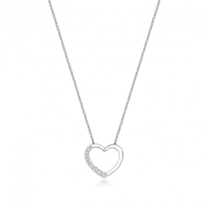 18ct White Gold Diamond Heart Shaped Necklace NDQ131WDiamond JewelleryNDQ131W