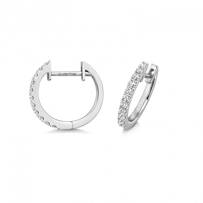 18ct White Gold Diamond Hoop 14mm Earrings EDQ329WDiamond JewelleryEDQ329W