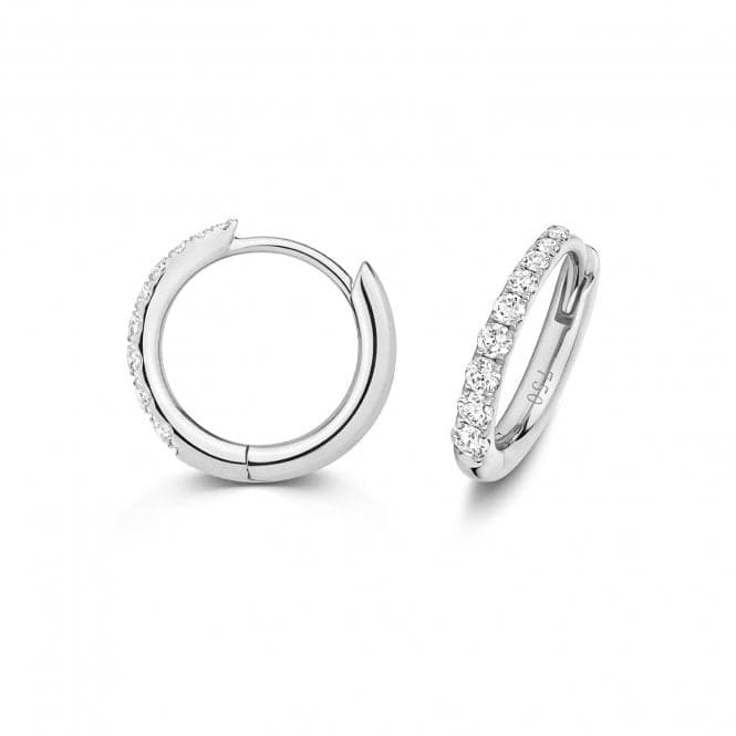 18ct White Gold Diamond Hoop 8mm Earrings EDQ362WDiamond JewelleryEDQ362W