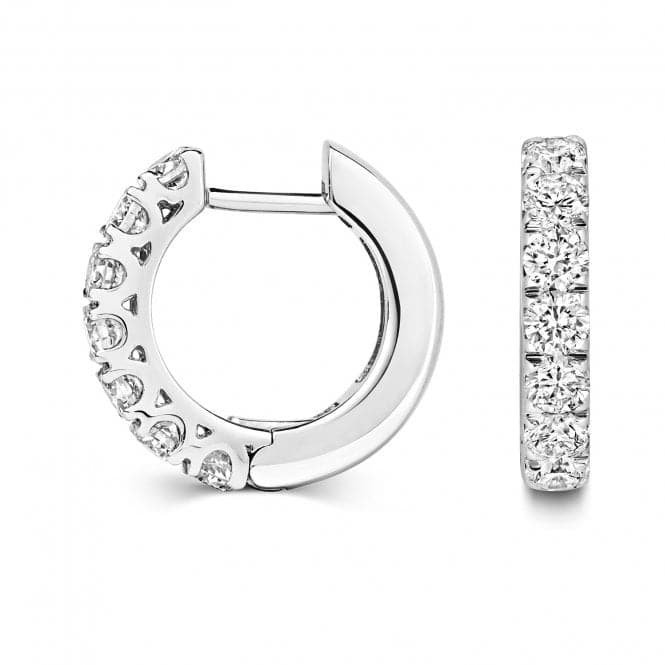 18ct White Gold Diamond Hoop Earrings 15mm EDQ312WDiamond JewelleryEDQ312W