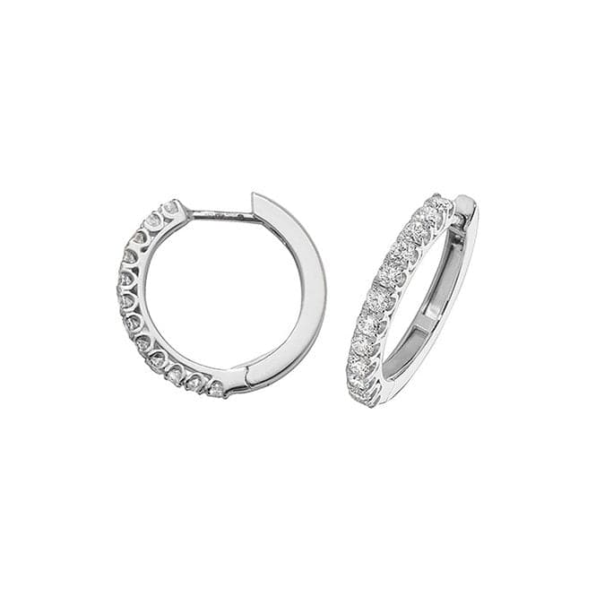 18ct White Gold Diamond Hoop Earrings 18mm EDQ306WDiamond JewelleryEDQ306W