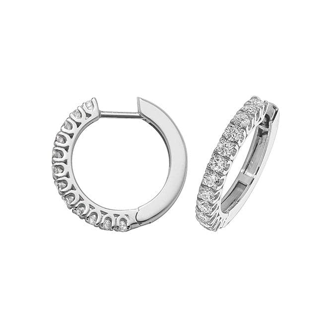 18ct White Gold Diamond Hoop Earrings 18mm EDQ308WDiamond JewelleryEDQ308W