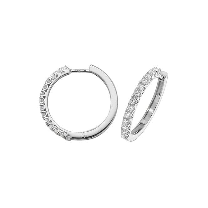 18ct White Gold Diamond Hoop Earrings 22mm EDQ307WDiamond JewelleryEDQ307W