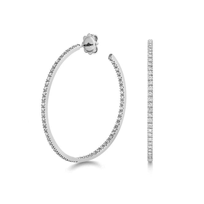 18ct White Gold Diamond Hoops 40mm EDQ314WDiamond JewelleryEDQ314W