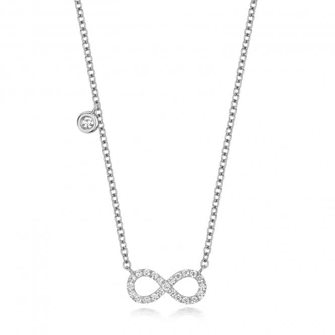 18ct White Gold Diamond Infinity Necklace NDQ139WDiamond JewelleryNDQ139W