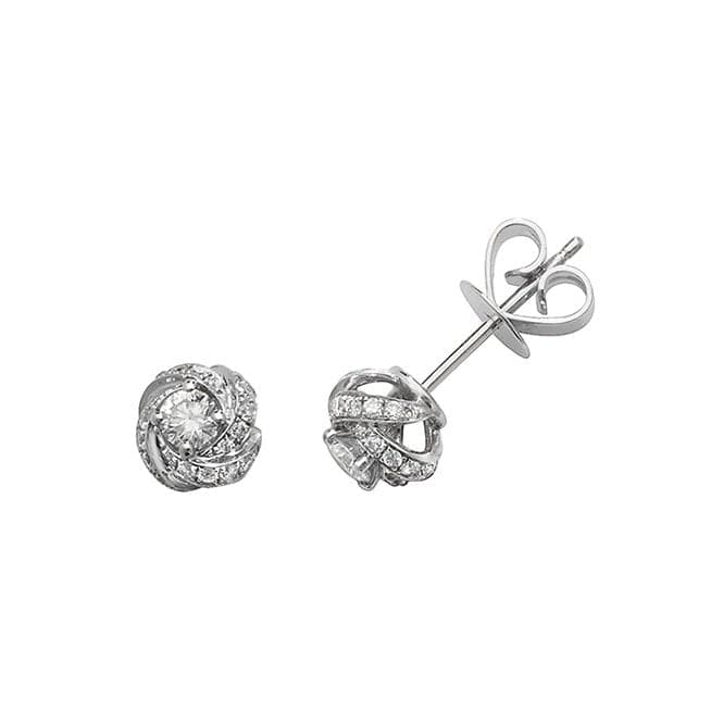 18ct White Gold Diamond Knot Earrings EDQ311WDiamond JewelleryEDQ311W