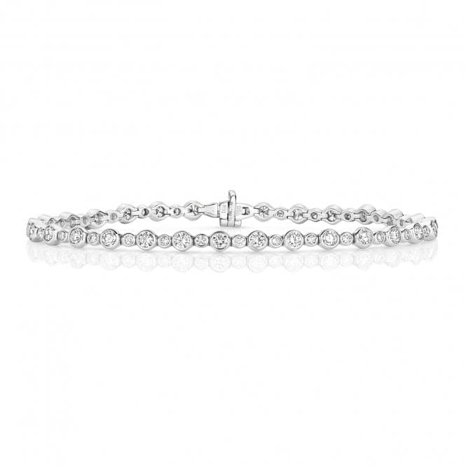 18ct White Gold Diamond Rubover Bracelet BDQ177WDiamond JewelleryBDQ177W