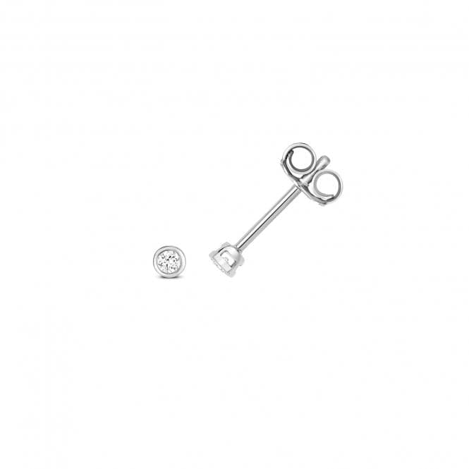 18ct White Gold Diamond Rubover Earring Studs EDQ345WDiamond JewelleryEDQ345W