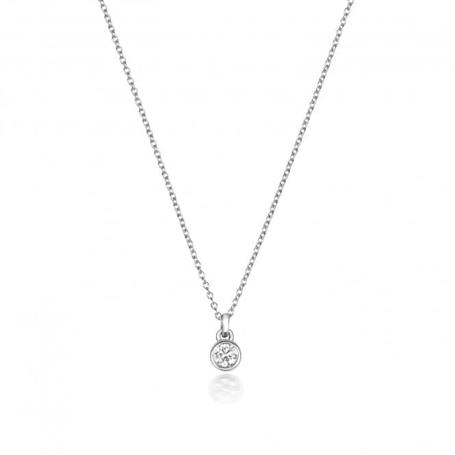 18ct White Gold Diamond Rubover Necklace NDQ152WDiamond JewelleryNDQ152W