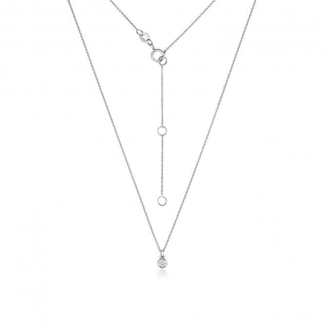 18ct White Gold Diamond Rubover Necklace NDQ152WDiamond JewelleryNDQ152W
