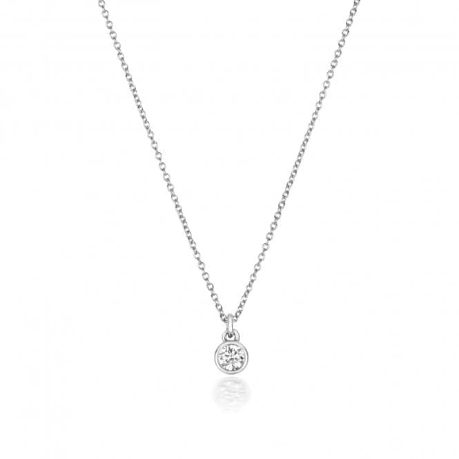 18ct White Gold Diamond Rubover Necklace NDQ153WDiamond JewelleryNDQ153W