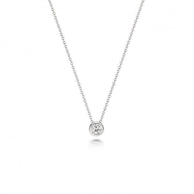 18ct White Gold Diamond Single Rubover Necklace NDQ133WDiamond JewelleryNDQ133W