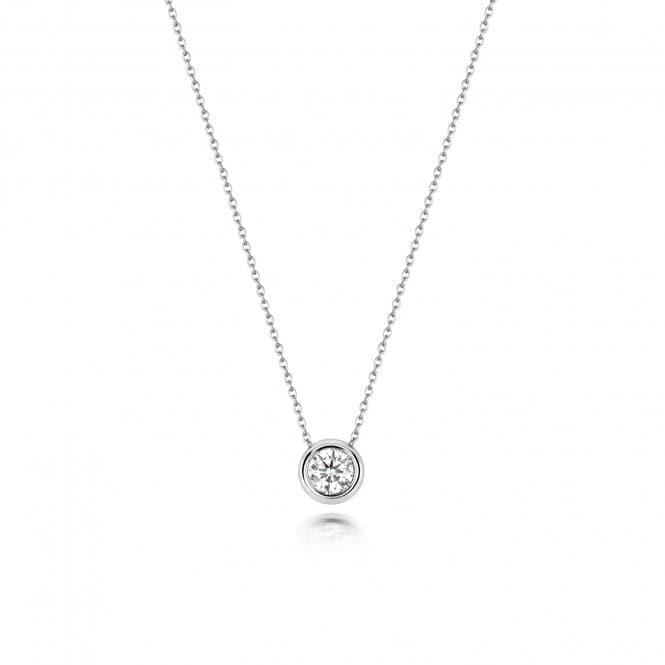 18ct White Gold Diamond Single Rubover Necklace NDQ134WDiamond JewelleryNDQ134W