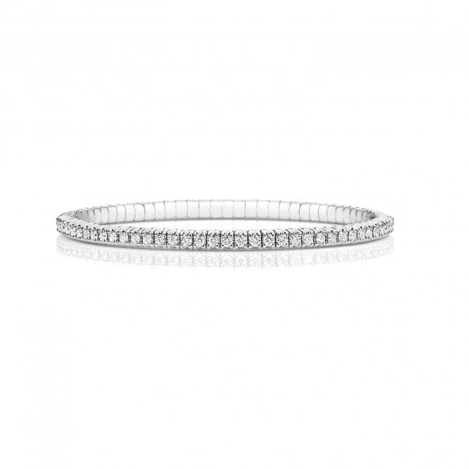 18ct White Gold Diamond Stretch Bangle BDQ107WDiamond JewelleryBDQ107W