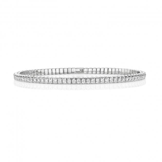 18ct White Gold Diamond Stretch Bangle BDQ112WDiamond JewelleryBDQ112W