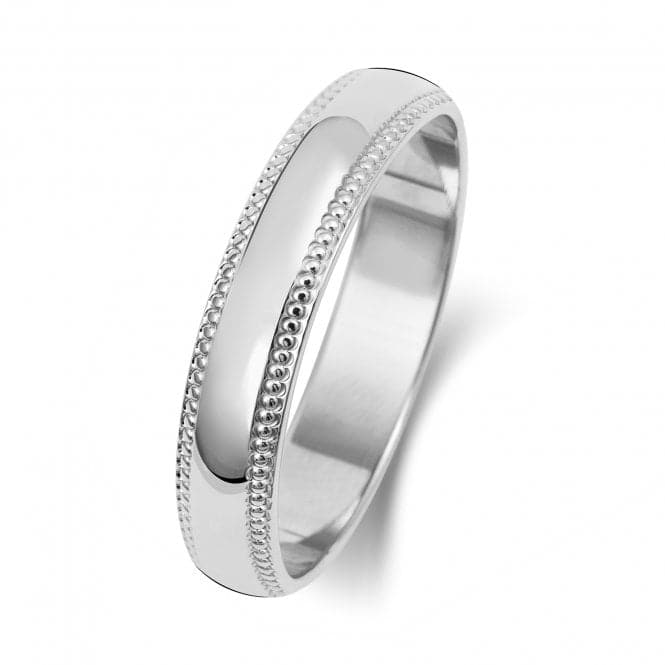 18K D Shape Millgrain 4 mm - 1.2 Wedding Ring WQ184WLWedding BandsWQ184WL/J