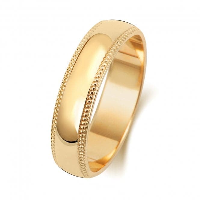 18K D Shape Millgrain 4 mm - 1.2 Wedding Ring WQ185MWedding BandsWQ185M/M