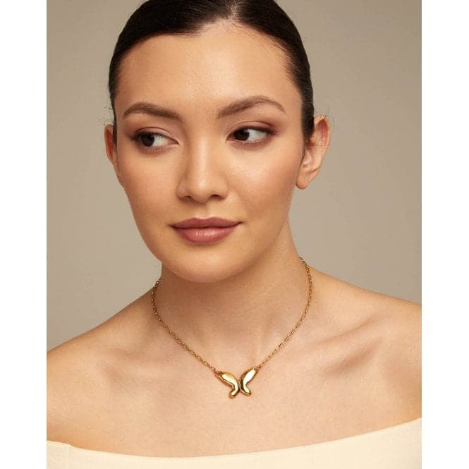 18K Gold Plated Butterfly Effect Necklace COL1864ORO000UNOde50COL1864ORO000