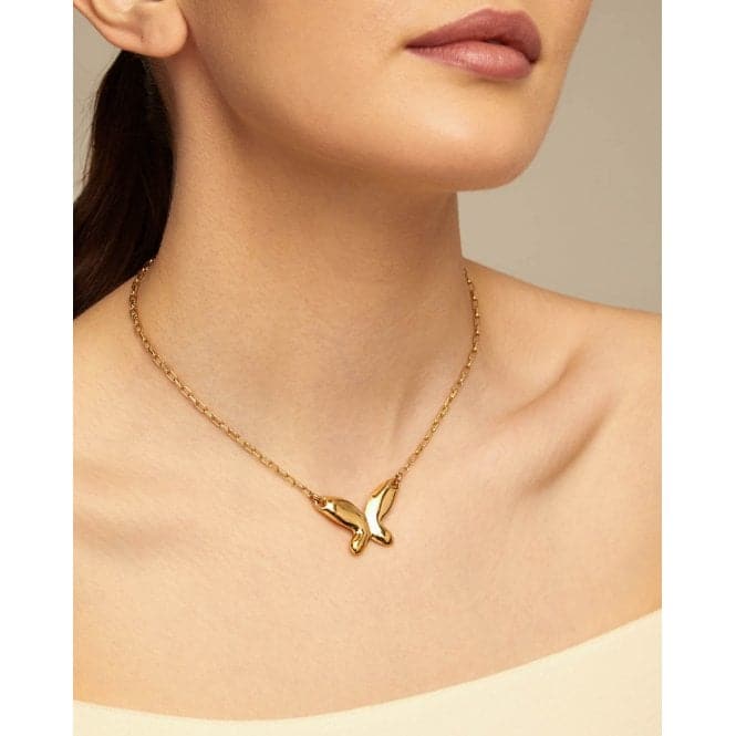 18K Gold Plated Butterfly Effect Necklace COL1864ORO000UNOde50COL1864ORO000