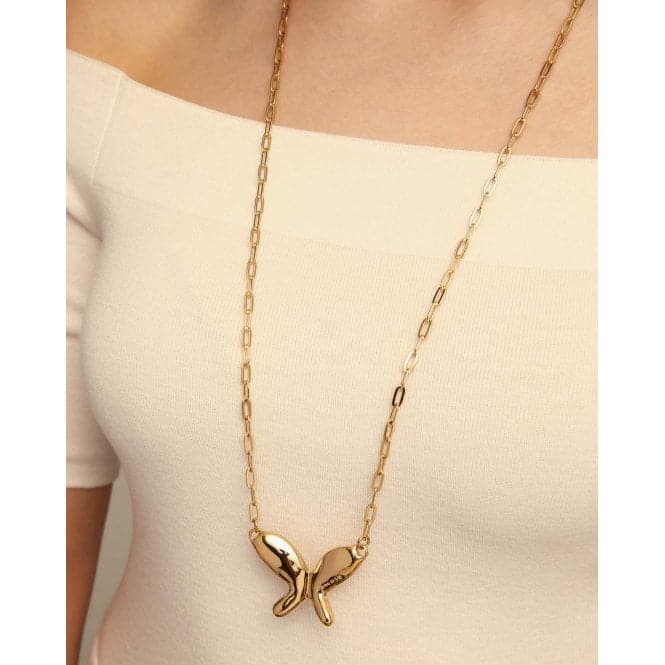 18K Gold Plated Butterfly Wings Necklace COL1860ORO000UNOde50COL1860ORO000