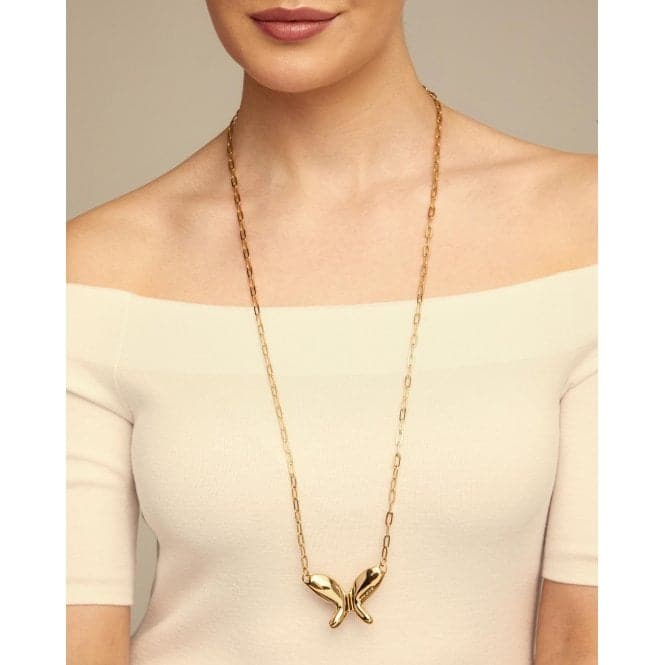 18K Gold Plated Butterfly Wings Necklace COL1860ORO000UNOde50COL1860ORO000