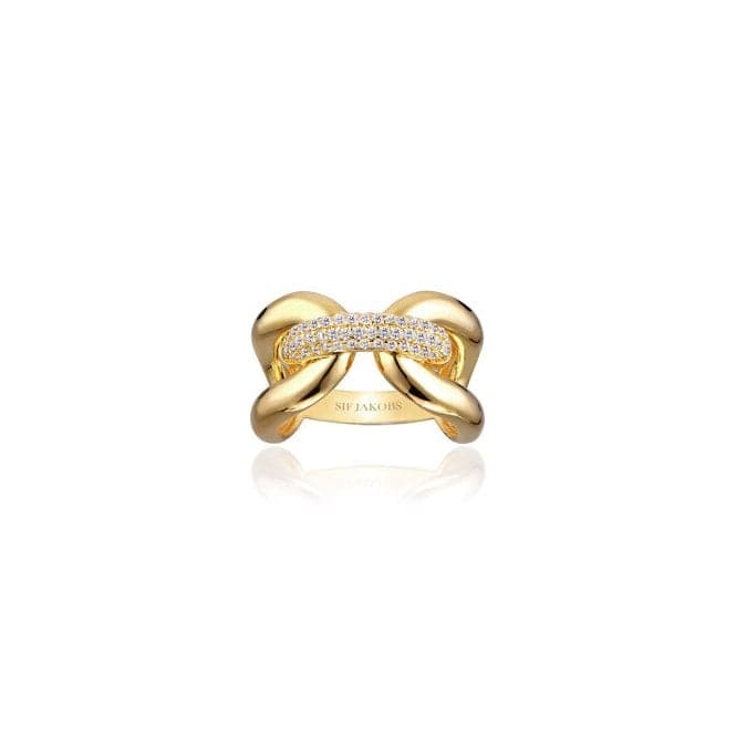 18k Gold Plated Capri Tre Ring SJ - R62016 - CZ - SGSif JakobsSJ - R62016 - CZ - SG - 50