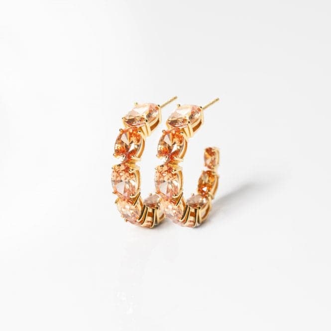 18k gold plated Ellisse Creolo Grande Earrings SJ - E2330 - CHCZ - YGSif JakobsSJ - E2330 - CHCZ - YG