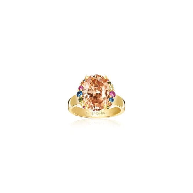 18k Gold Plated Ellisse Grande Ring SJ - R2342 - XCZ - YGSif JakobsSJ - R2342 - XCZ - YG - 52