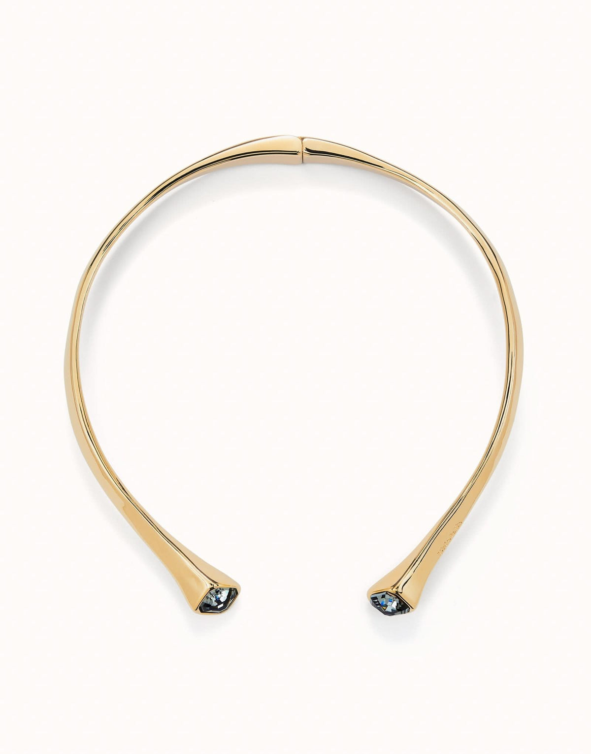 18k Gold Plated Faceted Crystal Black Necklace COL1953NGROROUNOde50COL1953NGRORO0U