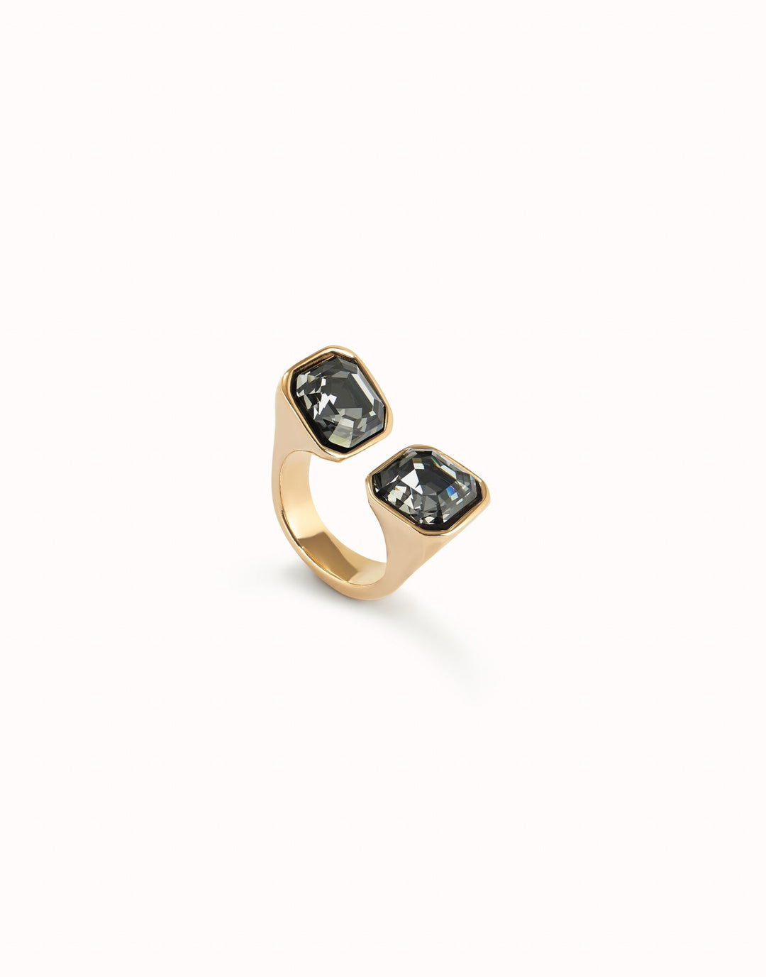 18k Gold Plated Faceted Crystal Black Ring ANI0821NGROROUNOde50ANI0821NGRORO12