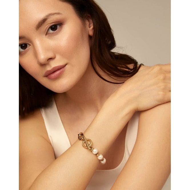 18K Gold Plated Pearl And Match Large Bracelet PUL2364BPLORO0LUNOde50PUL2364BPLORO0L