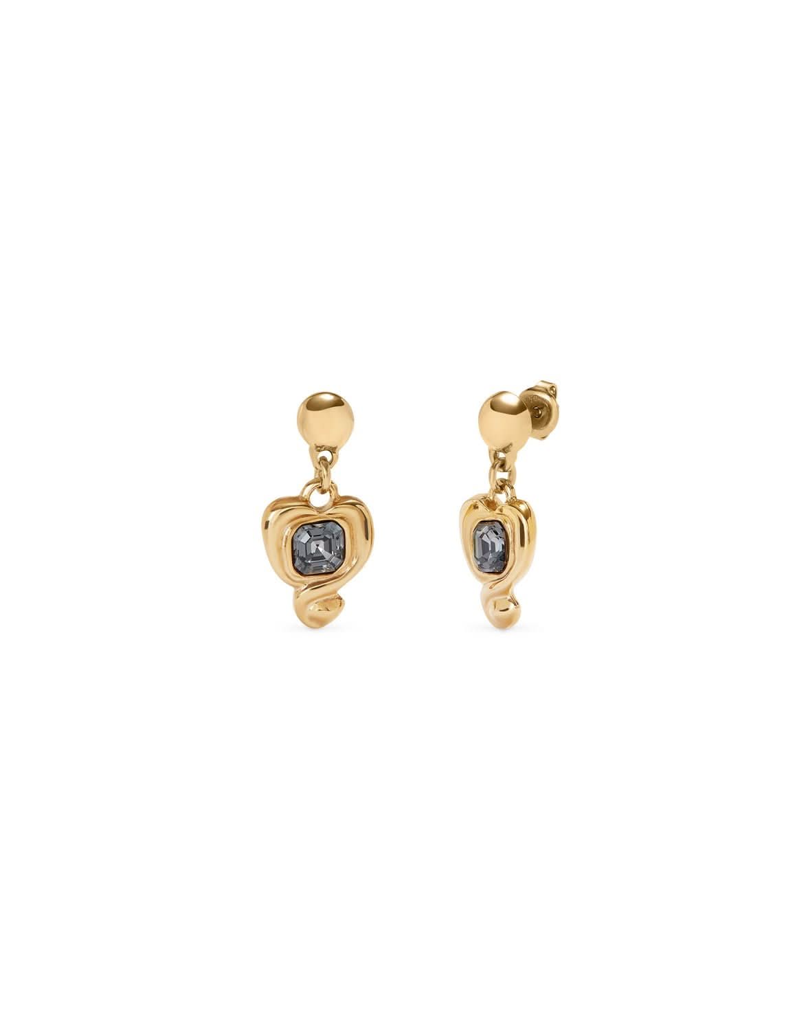 18k Gold Plated Ser Expresiva Black Earrings PEN0997NGRORO0UUNOde50PEN0997NGRORO0U