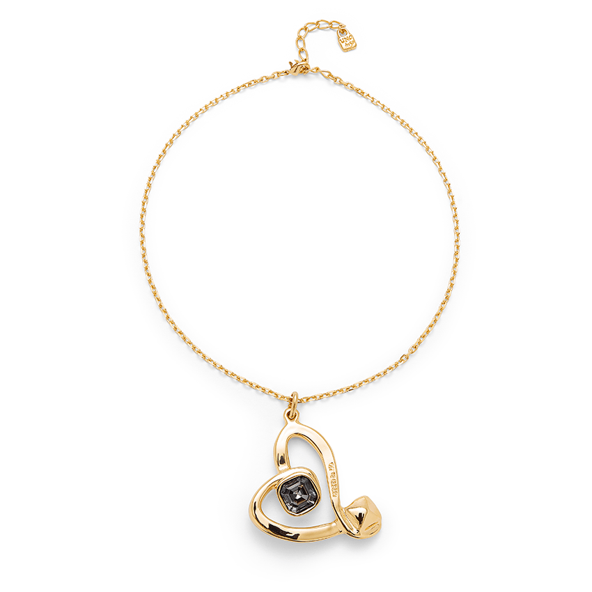18k Gold Plated Ser Expresiva Black Pendant Necklace COL1989NGRORO0UUNOde50COL1989NGRORO0U