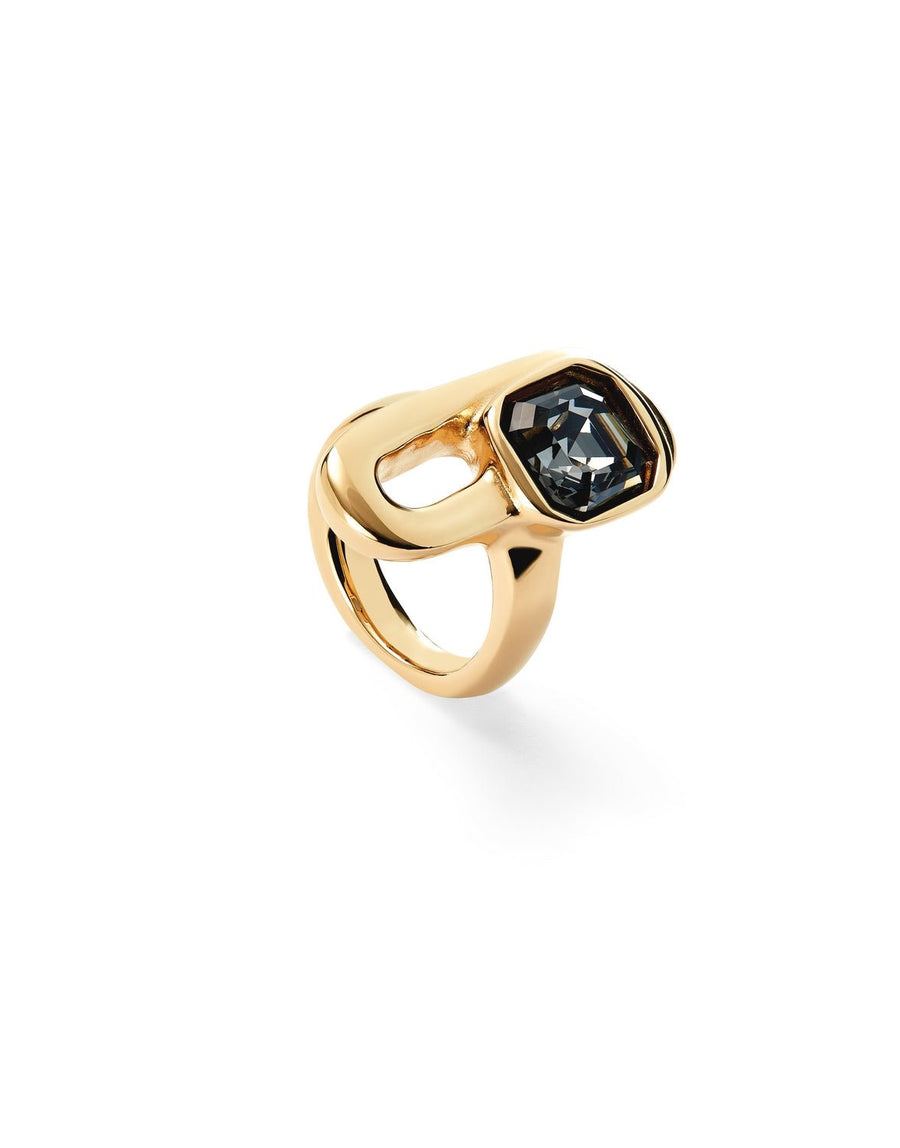 18k Gold Plated Ser Expresiva Black Ring ANI0841NGROROUNOde50ANI0841NGRORO12