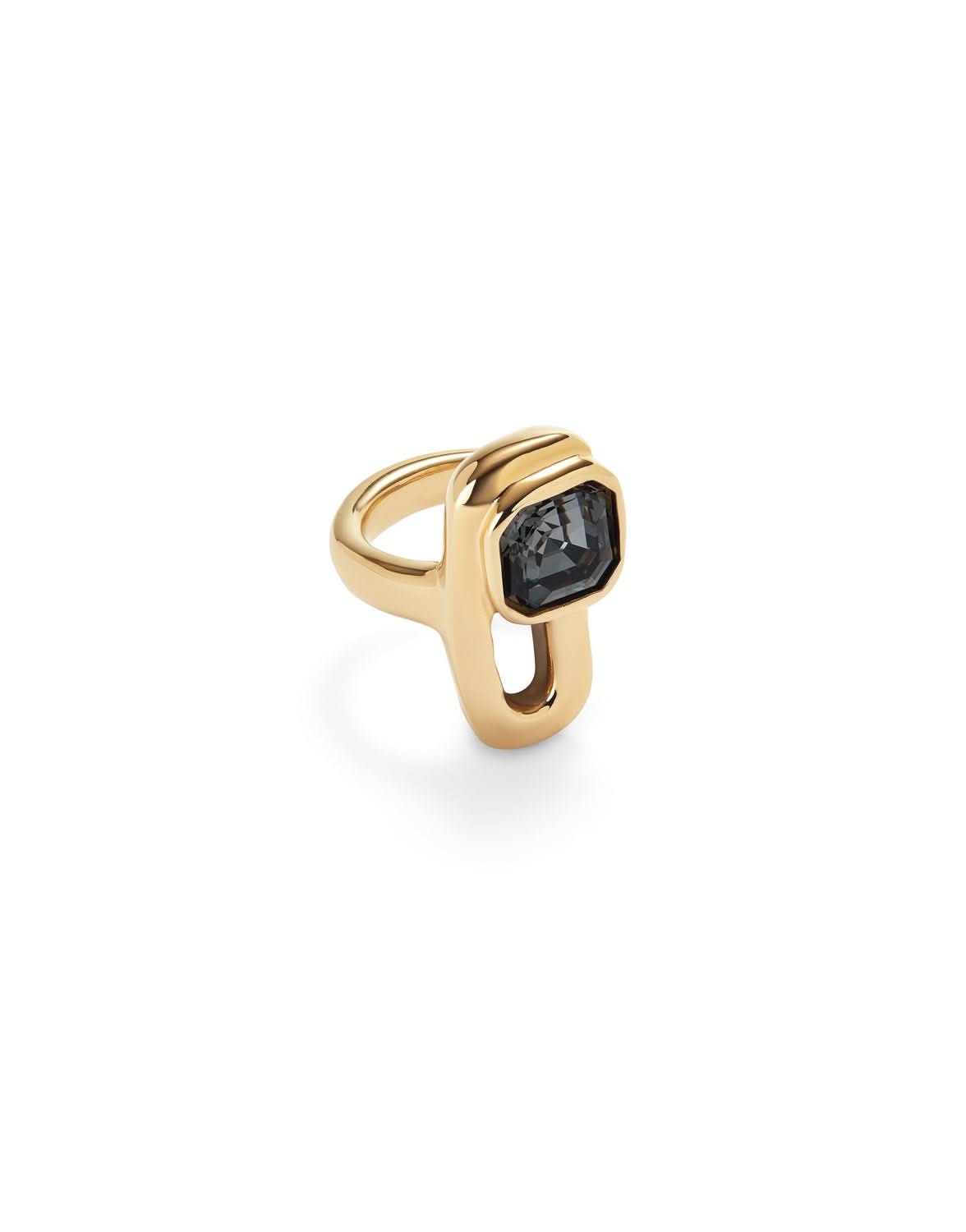 18k Gold Plated Ser Expresiva Black Ring ANI0841NGROROUNOde50ANI0841NGRORO12