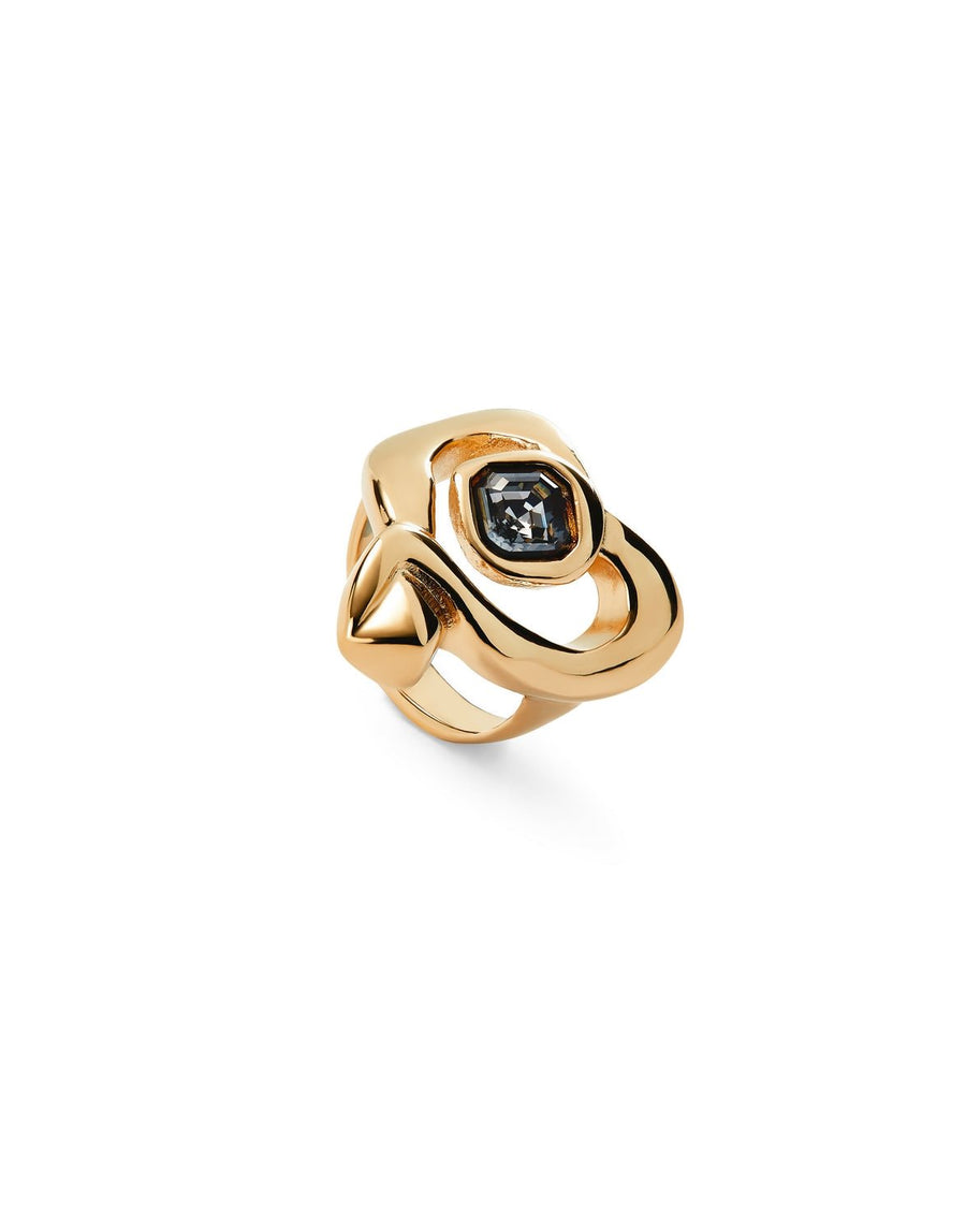 18k Gold Plated Ser Expresiva Black Ring ANI0842NGROROUNOde50ANI0842NGRORO12