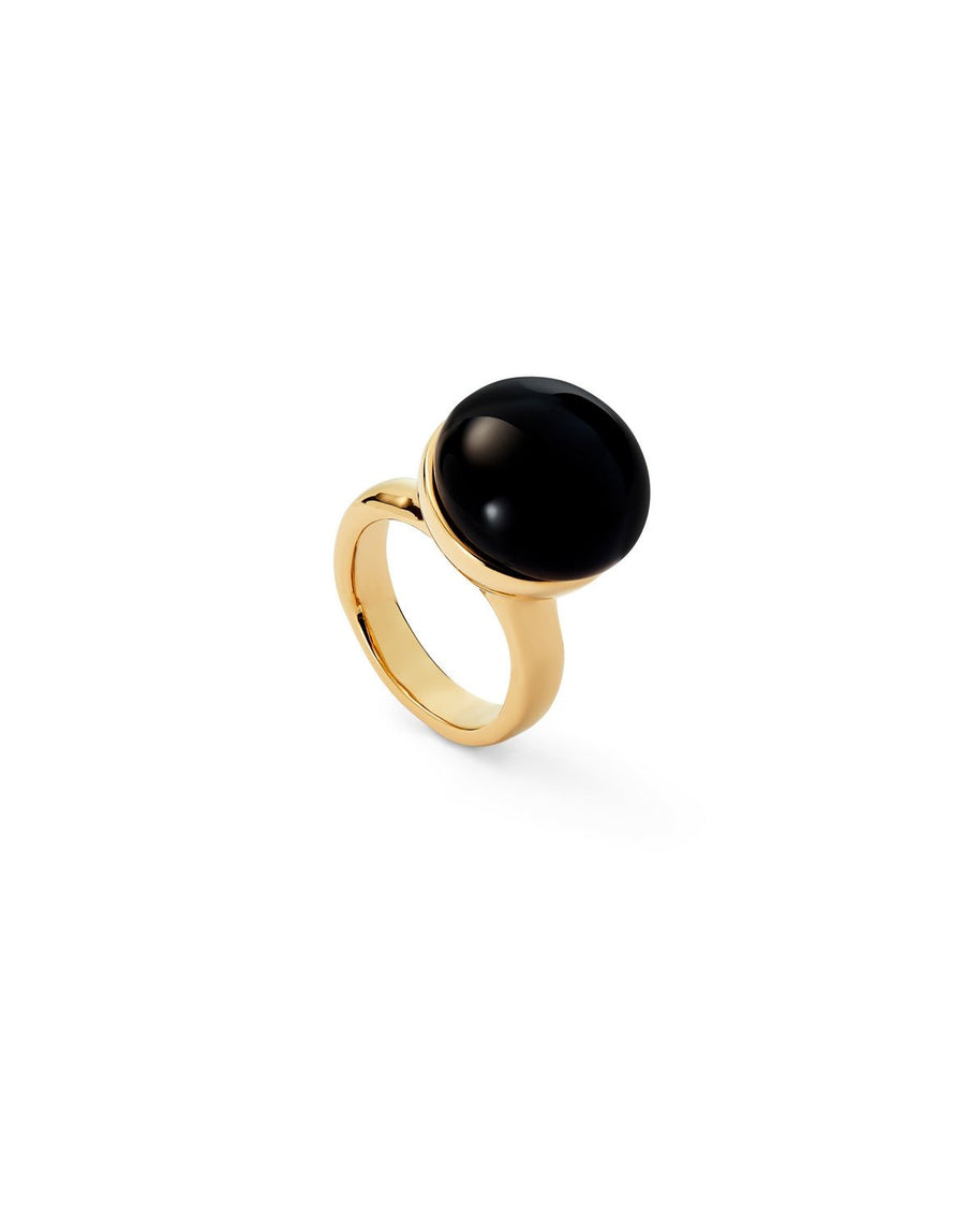 18k Gold Plated Ser Fascinante Black Ring ANI0845NGROROUNOde50ANI0845NGRORO12