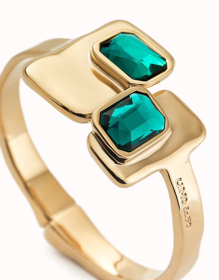 18k Gold Plated Ser Magnetica Green Bangle Bracelet PUL2486VRDORO0UNOde50PUL2486VRDORO0L