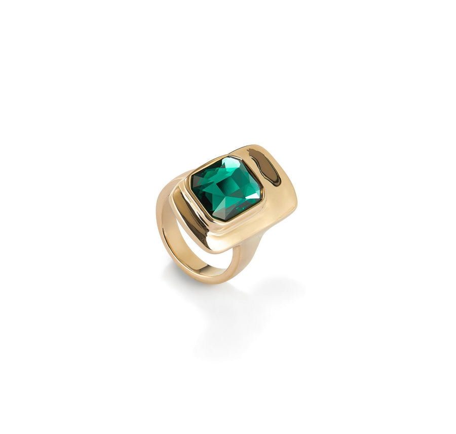 18k Gold Plated Ser Magnetica Green Ring ANI0829VRDOROUNOde50ANI0829VRDORO12