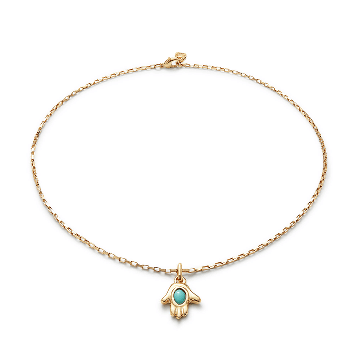 18k Gold Plated Ser Unico Turquoise Charm Necklace COL2016TQSORO0UUNOde50COL2016TQSORO0U